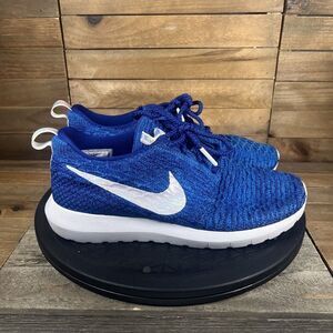 Nike Womens Sz 6 Roshe NM Flyknit Rio QS Blue Running Shoes 835894-400